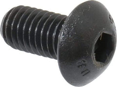 Unbrako - M5x0.80 Metric Coarse Hex Socket Drive, Button Screw - Alloy Steel, Black Oxide Finish, 10mm Length Under Head - Exact Industrial Supply