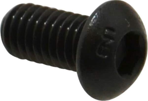 Unbrako - M6x1.00 Metric Coarse Hex Socket Drive, Button Screw - Alloy Steel, Black Oxide Finish, 12mm Length Under Head - Exact Industrial Supply