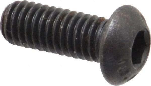 Unbrako - M6x1.00 Metric Coarse Hex Socket Drive, Button Screw - Alloy Steel, Black Oxide Finish, 16mm Length Under Head - Exact Industrial Supply