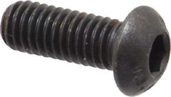 Unbrako - M6x1.00 Metric Coarse Hex Socket Drive, Button Screw - Alloy Steel, Black Oxide Finish, 16mm Length Under Head - Exact Industrial Supply