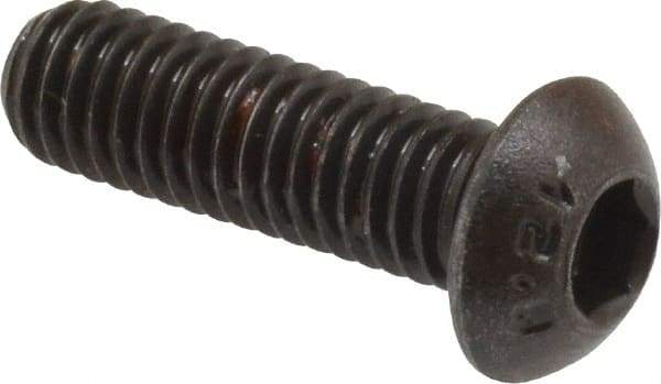 Unbrako - M6x1.00 Metric Coarse Hex Socket Drive, Button Screw - Alloy Steel, Black Oxide Finish, 20mm Length Under Head - Exact Industrial Supply