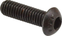 Unbrako - M6x1.00 Metric Coarse Hex Socket Drive, Button Screw - Alloy Steel, Black Oxide Finish, 20mm Length Under Head - Exact Industrial Supply