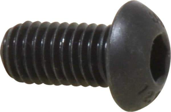 Unbrako - M8x1.25 Metric Coarse Hex Socket Drive, Button Screw - Alloy Steel, Black Oxide Finish, 16mm Length Under Head - Exact Industrial Supply
