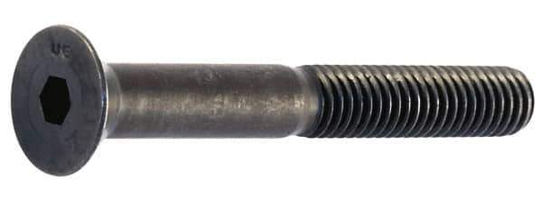 Unbrako - 1/2-13 UNC Hex Socket Drive, 82° Flat Screw - Alloy Steel, Black Oxide Finish, 2" OAL - Exact Industrial Supply