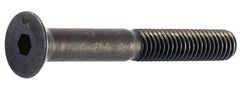 Unbrako - 1/4-20 UNC Hex Socket Drive, 82° Flat Screw - Alloy Steel, Black Oxide Finish, 1-3/4" OAL - Exact Industrial Supply