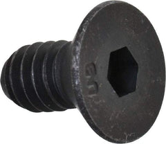Unbrako - 1/4-20 UNC Hex Socket Drive, 82° Flat Screw - Alloy Steel, Black Oxide Finish, 1/2" OAL - Exact Industrial Supply