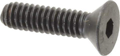 Unbrako - 1/4-20 UNC Hex Socket Drive, 82° Flat Screw - Alloy Steel, Black Oxide Finish, 1" OAL - Exact Industrial Supply