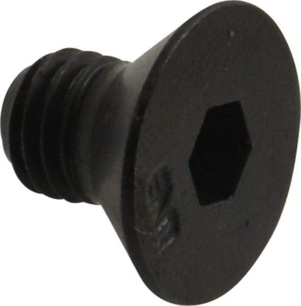 Unbrako - 1/4-28 UNF Hex Socket Drive, 82° Flat Screw - Alloy Steel, Black Oxide Finish, 3/8" OAL - Exact Industrial Supply