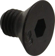 Unbrako - 1/4-28 UNF Hex Socket Drive, 82° Flat Screw - Alloy Steel, Black Oxide Finish, 3/8" OAL - Exact Industrial Supply