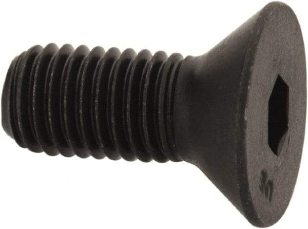 Unbrako - 1/4-28 UNF Hex Socket Drive, 82° Flat Screw - Alloy Steel, Black Oxide Finish, 5/8" OAL - Exact Industrial Supply