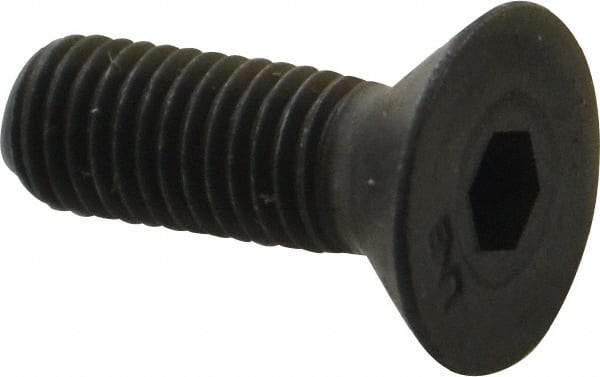 Unbrako - 1/4-28 UNF Hex Socket Drive, 82° Flat Screw - Alloy Steel, Black Oxide Finish, 3/4" OAL - Exact Industrial Supply