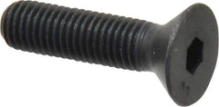 Unbrako - 1/4-28 UNF Hex Socket Drive, 82° Flat Screw - Alloy Steel, Black Oxide Finish, 1" OAL - Exact Industrial Supply
