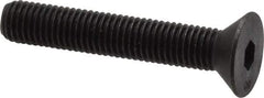 Unbrako - 1/4-28 UNF Hex Socket Drive, 82° Flat Screw - Alloy Steel, Black Oxide Finish, 1-1/2" OAL - Exact Industrial Supply