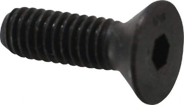 Unbrako - 5/16-18 UNC Hex Socket Drive, 82° Flat Screw - Alloy Steel, Black Oxide Finish, 1" OAL - Exact Industrial Supply