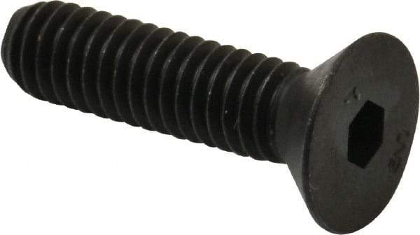 Unbrako - 5/16-18 UNC Hex Socket Drive, 82° Flat Screw - Alloy Steel, Black Oxide Finish, 1-1/4" OAL - Exact Industrial Supply