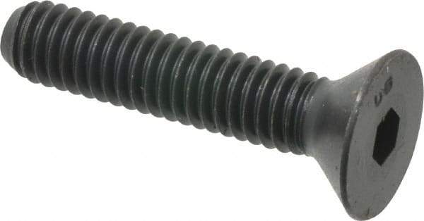 Unbrako - 5/16-18 UNC Hex Socket Drive, 82° Flat Screw - Alloy Steel, Black Oxide Finish, 1-1/2" OAL - Exact Industrial Supply