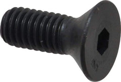Unbrako - 3/8-16 UNC Hex Socket Drive, 82° Flat Screw - Alloy Steel, Black Oxide Finish, 1" OAL - Exact Industrial Supply