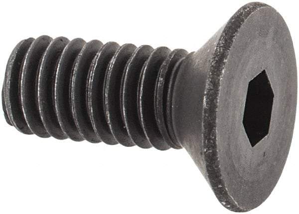 Unbrako - M4x0.70 Metric Coarse Hex Socket Drive, 90 to 92° Flat Screw - Grade 12.9 Alloy Steel, Black Oxide Finish, 10mm OAL - Exact Industrial Supply