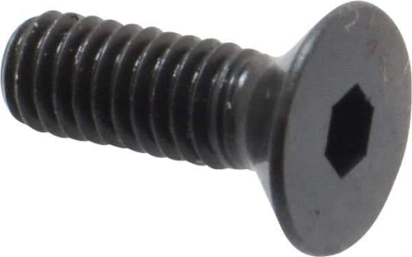 Unbrako - M4x0.70 Metric Coarse Hex Socket Drive, 90 to 92° Flat Screw - Grade 12.9 Alloy Steel, Black Oxide Finish, 12mm OAL - Exact Industrial Supply
