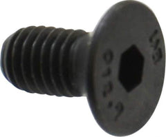 Unbrako - M5x0.80 Metric Coarse Hex Socket Drive, 90 to 92° Flat Screw - Grade 12.9 Alloy Steel, Black Oxide Finish, 10mm OAL - Exact Industrial Supply