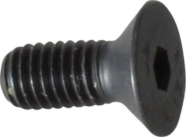 Unbrako - M5x0.80 Metric Coarse Hex Socket Drive, 90 to 92° Flat Screw - Grade 12.9 Alloy Steel, Black Oxide Finish, 12mm OAL - Exact Industrial Supply