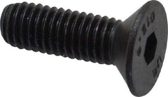 Unbrako - M5x0.80 Metric Coarse Hex Socket Drive, 90 to 92° Flat Screw - Grade 12.9 Alloy Steel, Black Oxide Finish, 16mm OAL - Exact Industrial Supply