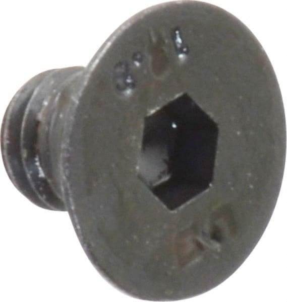 Unbrako - M6x1.00 Metric Coarse Hex Socket Drive, 90 to 92° Flat Screw - Grade 12.9 Alloy Steel, Black Oxide Finish, 8mm OAL - Exact Industrial Supply