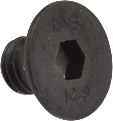 Unbrako - M8x1.25 Metric Coarse Hex Socket Drive, 90 to 92° Flat Screw - Grade 12.9 Alloy Steel, Black Oxide Finish, 10mm OAL - Exact Industrial Supply