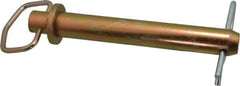 Made in USA - 1-1/8" Pin Diam, 7-3/4" Long, Zinc Plated Steel Pull Ring Hitch Pin - 7" Usable Length - Exact Industrial Supply