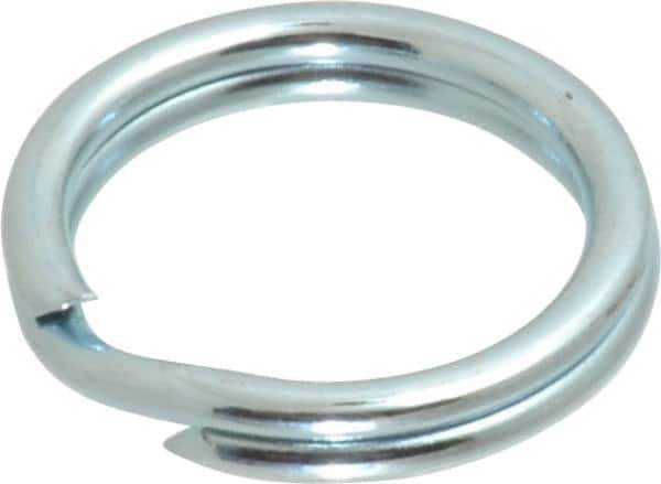 Made in USA - 0.526" ID, 0.67" OD, 0.105" Thick, Split Ring - Grade 2 Spring Steel, Zinc-Plated Finish - Exact Industrial Supply
