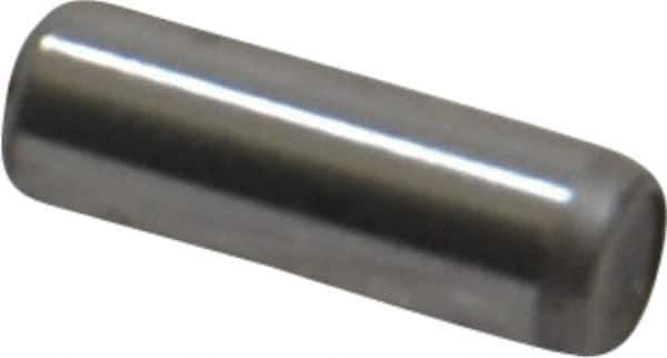 Unbrako - 1/8" Diam x 3/8" Pin Length Grade 8 Alloy Steel Oversized Dowel Pin - C 60 (Surface) & C 50-58 Hardness, 1,845 Lb Breaking Strength, 1 Beveled & 1 Rounded End - Exact Industrial Supply