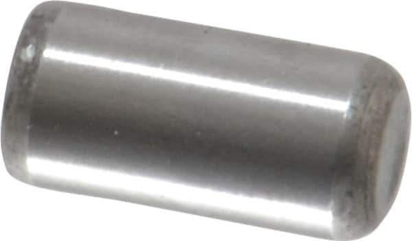Unbrako - 1/4" Diam x 1/2" Pin Length Grade 8 Alloy Steel Oversized Dowel Pin - C 60 (Surface) & C 50-58 Hardness, 7,370 Lb Breaking Strength, 1 Beveled & 1 Rounded End - Exact Industrial Supply