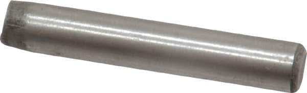 Unbrako - 1/4" Diam x 1-1/2" Pin Length Grade 8 Alloy Steel Oversized Dowel Pin - C 60 (Surface) & C 50-58 Hardness, 7,370 Lb Breaking Strength, 1 Beveled & 1 Rounded End - Exact Industrial Supply