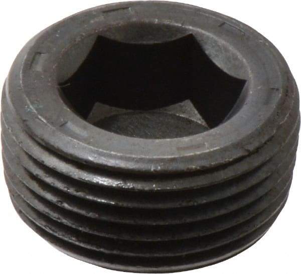 Unbrako - 3/4-14, 17/32" OAL, Alloy Steel Socket Pressure Plug - 7/8" Taper per Foot, 9/16" Hex Key - Exact Industrial Supply