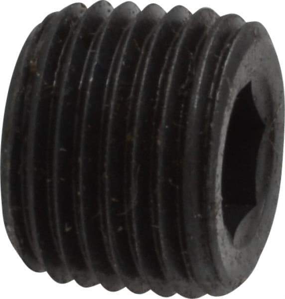 Unbrako - 1/8-27, 5/16" OAL, Alloy Steel Socket Pressure Plug - 3/4" Taper per Foot, 3/16" Hex Key - Exact Industrial Supply