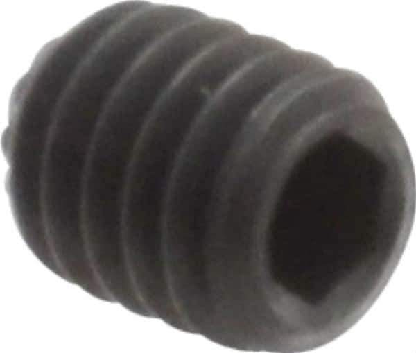 Unbrako - M4, 5mm OAL, Knurled Cup Point Set Screw - Grade 45H Alloy Steel, 2mm Key - Exact Industrial Supply