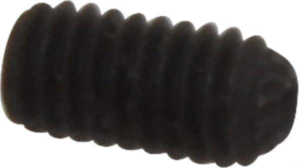 Unbrako - M4, 8mm OAL, Knurled Cup Point Set Screw - Grade 45H Alloy Steel, 2mm Key - Exact Industrial Supply