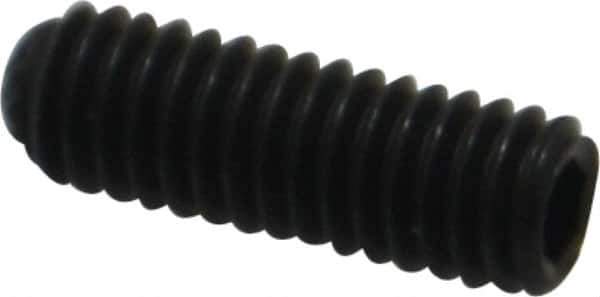 Unbrako - M4, 12mm OAL, Knurled Cup Point Set Screw - Grade 45H Alloy Steel, 2mm Key - Exact Industrial Supply