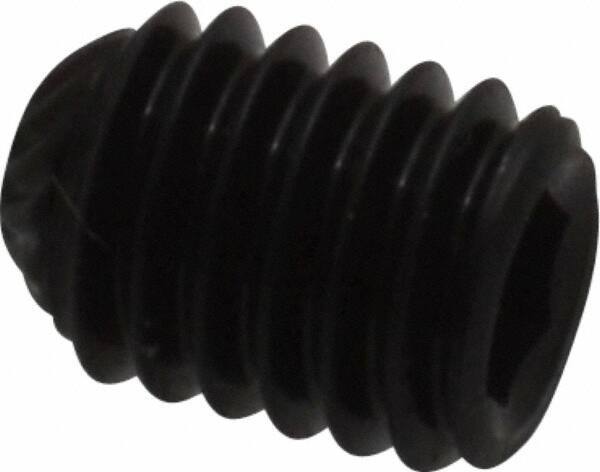 Unbrako - M6, 8mm OAL, Knurled Cup Point Set Screw - Grade 45H Alloy Steel, 3mm Key - Exact Industrial Supply