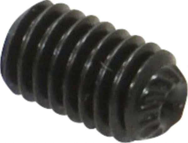 Unbrako - M6, 10mm OAL, Knurled Cup Point Set Screw - Grade 45H Alloy Steel, 3mm Key - Exact Industrial Supply