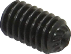 Unbrako - M6, 10mm OAL, Knurled Cup Point Set Screw - Grade 45H Alloy Steel, 3mm Key - Exact Industrial Supply