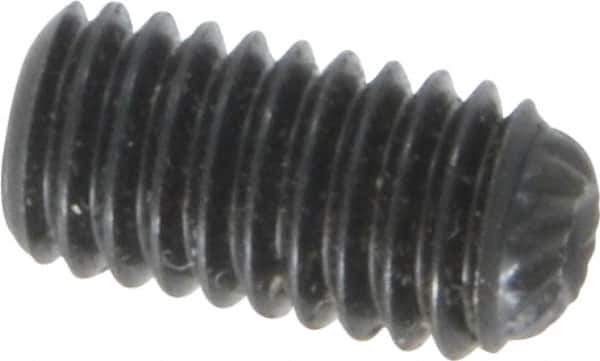 Unbrako - M6, 12mm OAL, Knurled Cup Point Set Screw - Grade 45H Alloy Steel, 3mm Key - Exact Industrial Supply