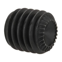 Unbrako - M8, 8mm OAL, Knurled Cup Point Set Screw - Grade 45H Alloy Steel, 4mm Key - Exact Industrial Supply