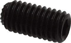 Unbrako - M8, 16mm OAL, Knurled Cup Point Set Screw - Grade 45H Alloy Steel, 4mm Key - Exact Industrial Supply