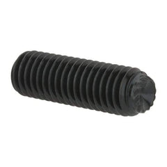 Unbrako - M8, 25mm OAL, Knurled Cup Point Set Screw - Grade 45H Alloy Steel, 4mm Key - Exact Industrial Supply