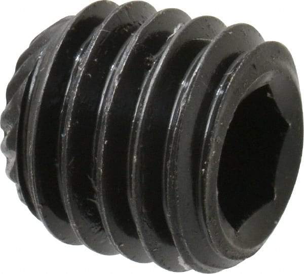 Unbrako - M10, 10mm OAL, Knurled Cup Point Set Screw - Grade 45H Alloy Steel, 5mm Key - Exact Industrial Supply