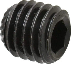 Unbrako - M10, 10mm OAL, Knurled Cup Point Set Screw - Grade 45H Alloy Steel, 5mm Key - Exact Industrial Supply