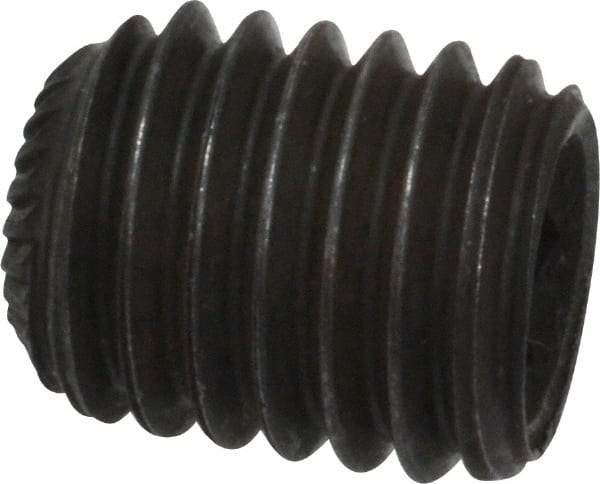 Unbrako - M10, 12mm OAL, Knurled Cup Point Set Screw - Grade 45H Alloy Steel, 5mm Key - Exact Industrial Supply