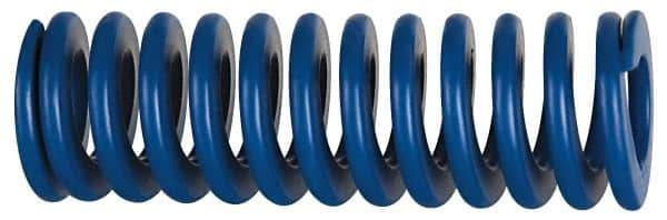 Associated Spring Raymond - 63mm Hole Diam, 38mm Rod Diam, 152mm Free Length, Blue Die Spring - 7752 N Max Deflection, 57mm Max Deflection, Medium Duty, Chromium Alloy Steel - Exact Industrial Supply