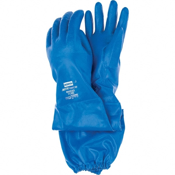 Chemical Resistant Gloves NITRIKNIT SZ11 BLU 1PR DIPPED SUPPORT GLV W/SLVS